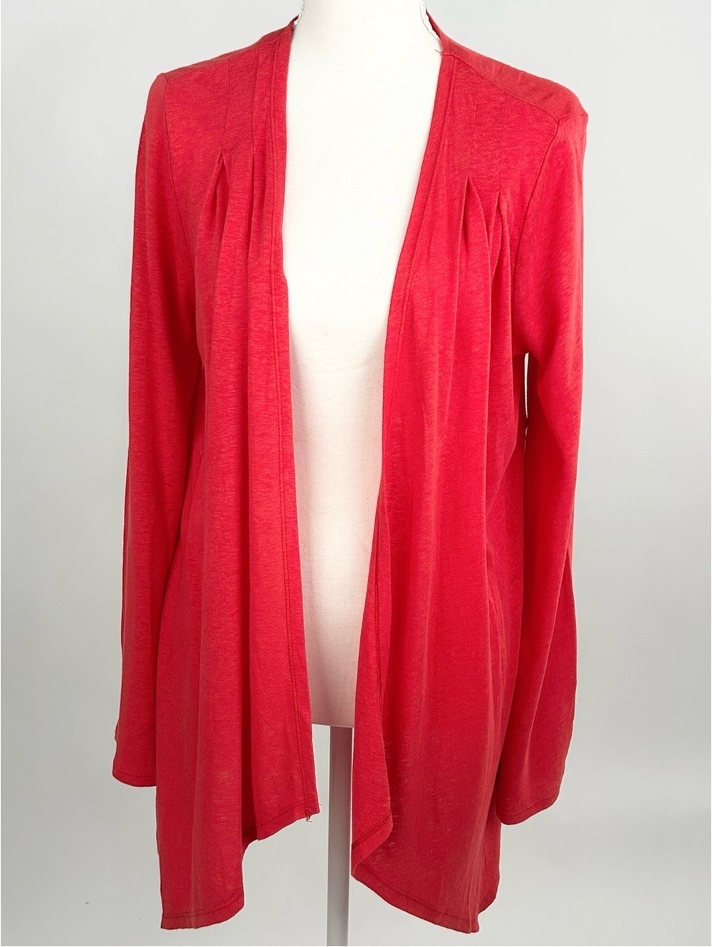 Neiman Marcus Coral Open Front Lace Back Cardigan Duster Medium NWT